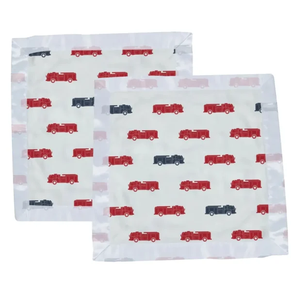 Newcastle Classics Blue and Red Fire Trucks Blankie Clearance