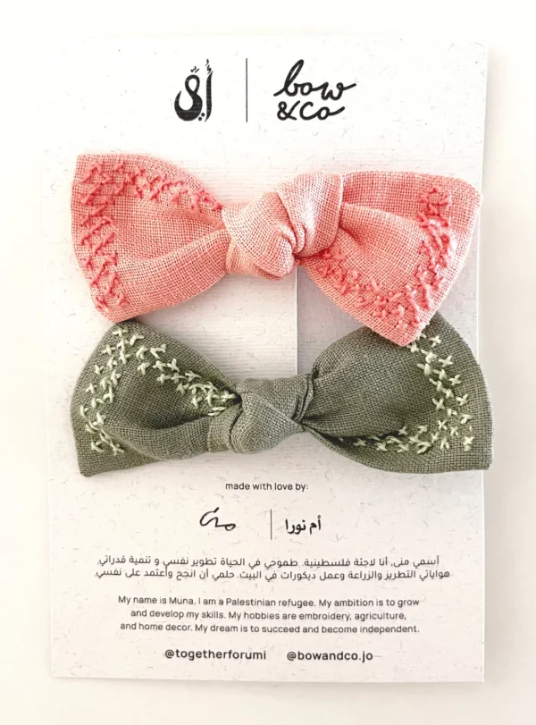 Bowu0026Co Bow - Pink & Olive Hot