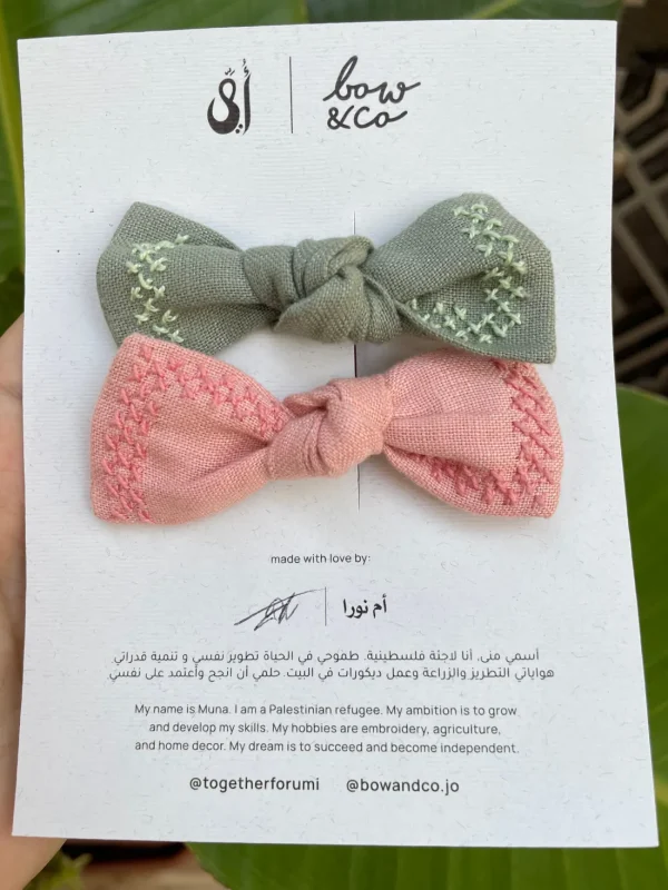 Bowu0026Co Bow - Pink & Olive Hot