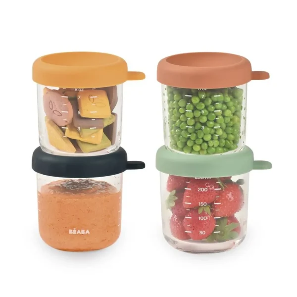 Beaba Conservative Glass Food Containers - Sunrise - 250 ml - 4pcs Fashion