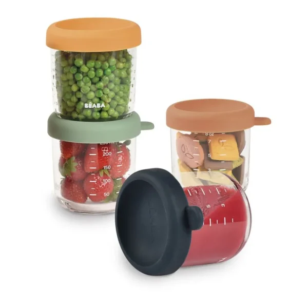 Beaba Conservative Glass Food Containers - Sunrise - 250 ml - 4pcs Fashion
