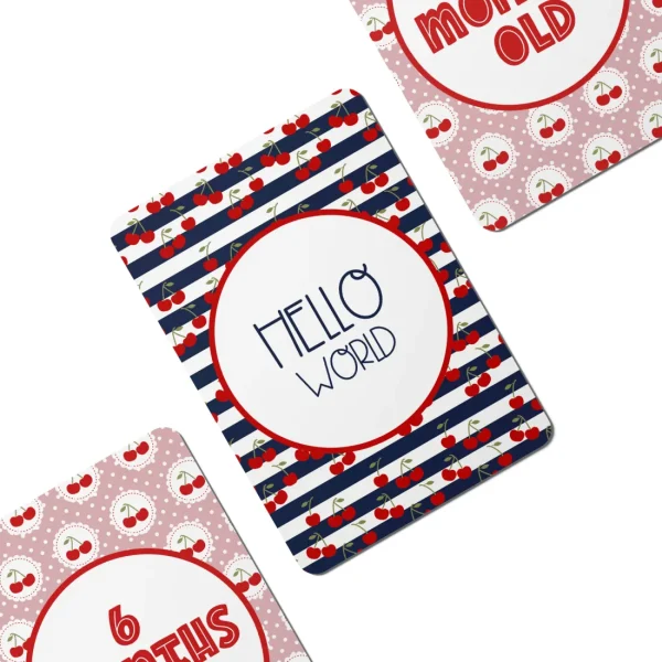 Twinkle u0026 Giraffe Cute as a Cherry Baby Milestone Cards - Set of 25 Online