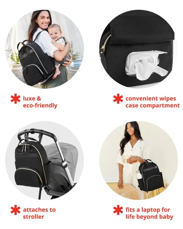 Skip Hop Envi Luxe Backpack Diaper Bag - Black Clearance