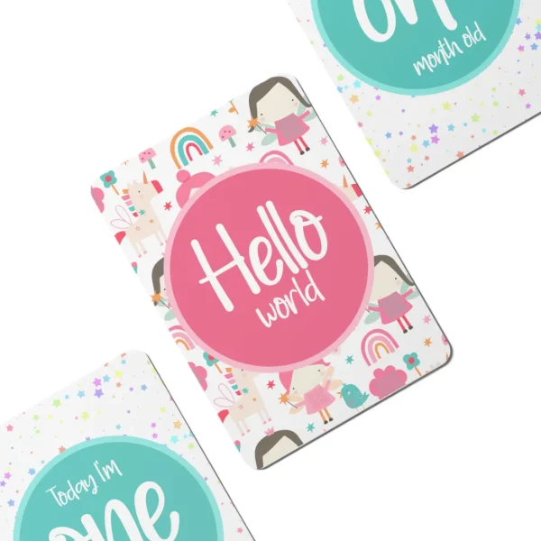 Twinkle u0026 Giraffe Fairies and Unicorns Baby Milestone Cards - Set of 25 Hot
