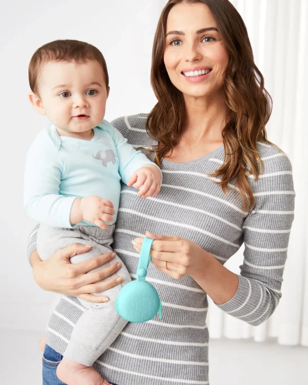 Skip Hop Grab & Go Silicone Pacifier Holder - Teal Sale