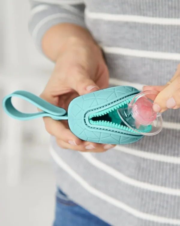 Skip Hop Grab & Go Silicone Pacifier Holder - Teal Sale