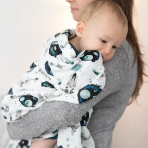 Bebe au Lait Muslin Swaddle Blanket Oh So Soft - Space Best