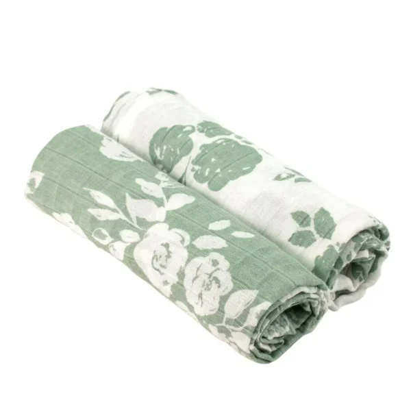 Bebe au Lait Muslin Swaddle Blanket Set Premium Cotton Vintage Floral + Modern Flor Best