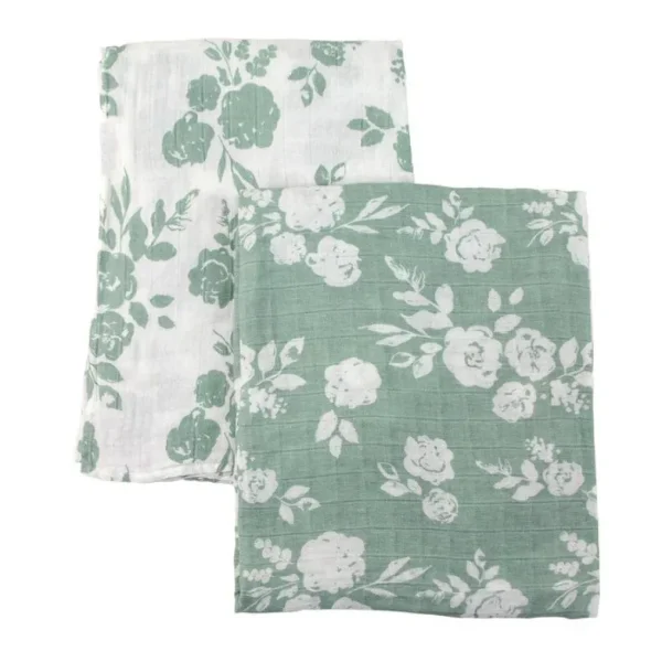 Bebe au Lait Muslin Swaddle Blanket Set Premium Cotton Vintage Floral + Modern Flor Best
