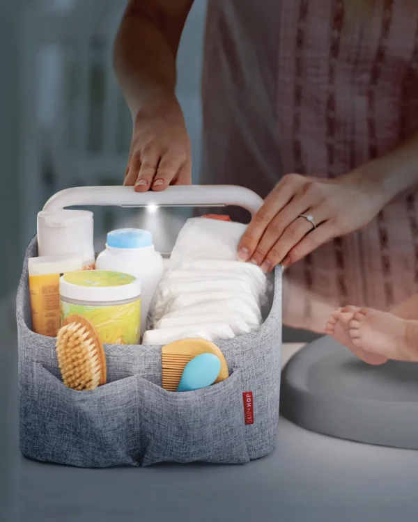 Skip Hop Nursery Style Light-Up Diaper Caddy - Grey Discount