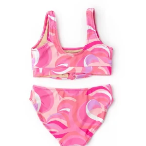 Shade Critters Pink Waves Knot Front Bikini Fashion
