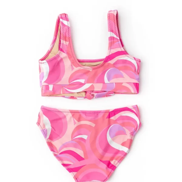 Shade Critters Pink Waves Knot Front Bikini Fashion