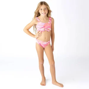 Shade Critters Pink Waves Knot Front Bikini Fashion