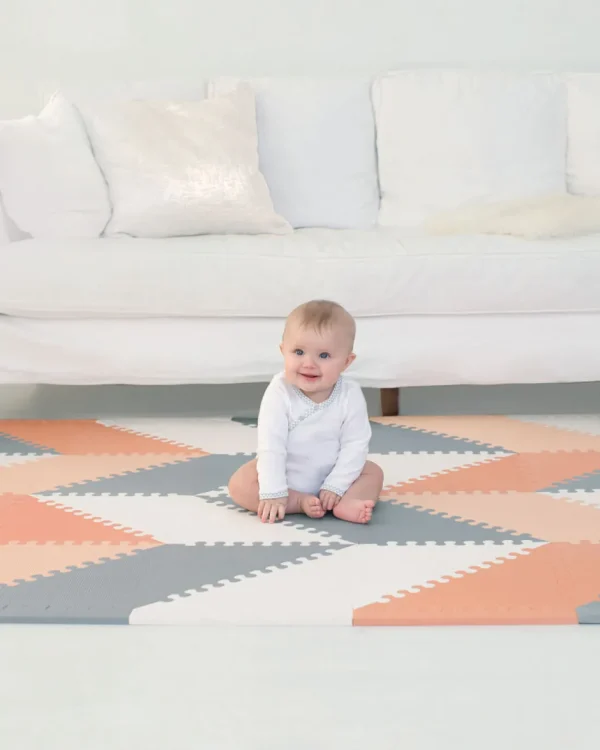 Skip Hop Playspot Geo Foam Floor Tiles - Grey / Peach Fashion