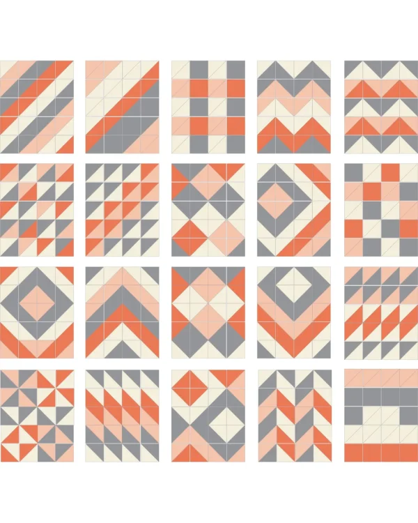 Skip Hop Playspot Geo Foam Floor Tiles - Grey / Peach Fashion
