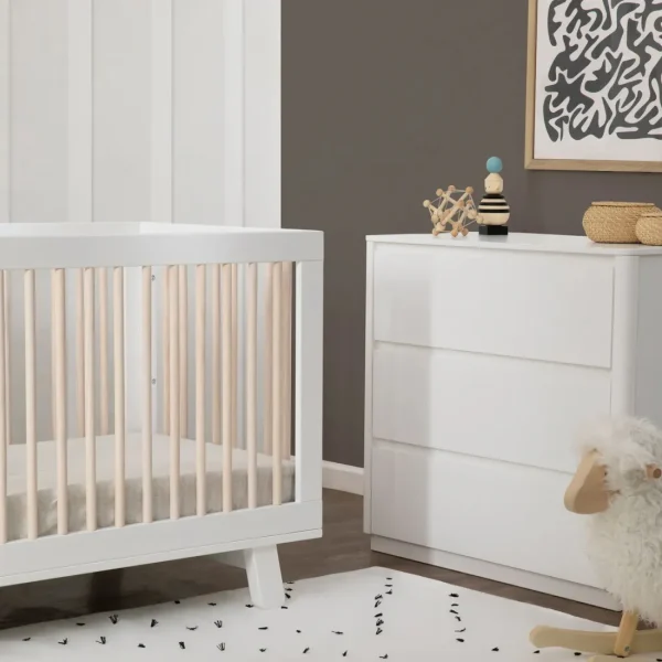 Babyletto Pre-Order Hudson 3-in-1 Convertible Crib - White/Washed Natural New