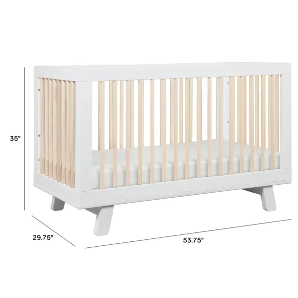 Babyletto Pre-Order Hudson 3-in-1 Convertible Crib - White/Washed Natural New