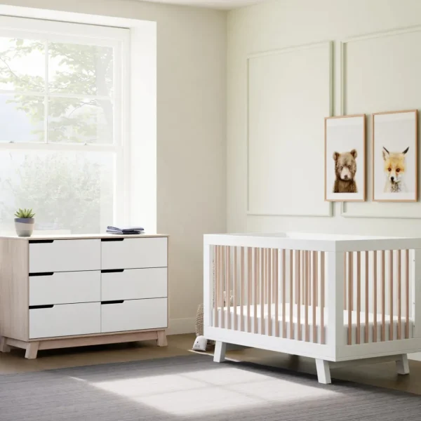 Babyletto Pre-Order Hudson 3-in-1 Convertible Crib - White/Washed Natural New
