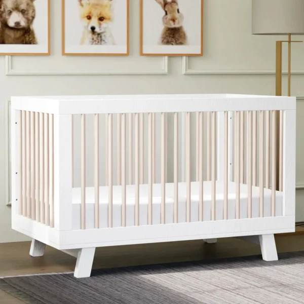 Babyletto Pre-Order Hudson 3-in-1 Convertible Crib - White/Washed Natural New
