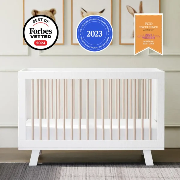 Babyletto Pre-Order Hudson 3-in-1 Convertible Crib - White/Washed Natural New