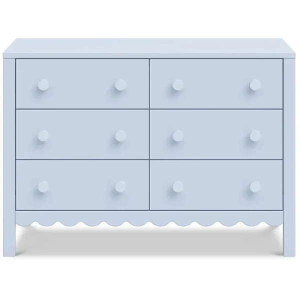 DaVinci Pre-Order Sammy Scallop 6-Drawer Dresser Exclusive - Powder Blue Fashion