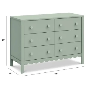 DaVinci Pre-Order Sammy Scallop 6-Drawer Dresser Exclusive - Light Sage Online