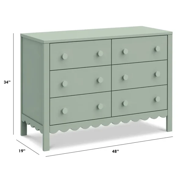 DaVinci Pre-Order Sammy Scallop 6-Drawer Dresser Exclusive - Light Sage Online
