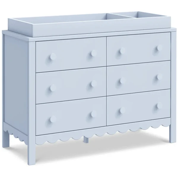 DaVinci Pre-Order Sammy Scallop 6-Drawer Dresser Exclusive - Powder Blue Fashion