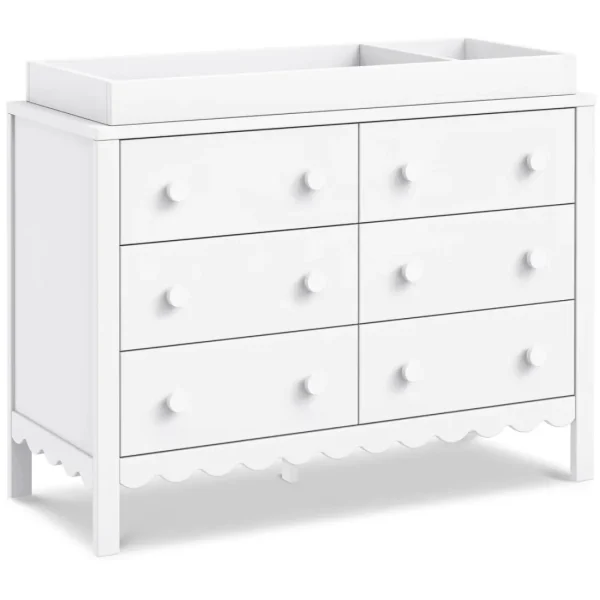 DaVinci Pre-Order Sammy Scallop 6-Drawer Dresser - White Outlet