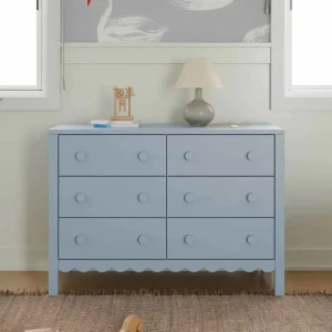 DaVinci Pre-Order Sammy Scallop 6-Drawer Dresser Exclusive - Powder Blue Fashion