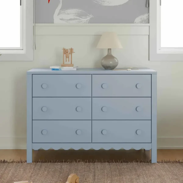 DaVinci Pre-Order Sammy Scallop 6-Drawer Dresser Exclusive - Powder Blue Fashion