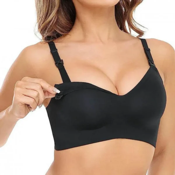 Momcozy Seamless Nursing Bra - Black - Large Outlet