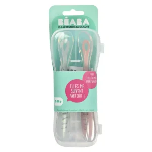 Beaba Silicone Spoon 1st Age 2pcs Set - Old Pink New