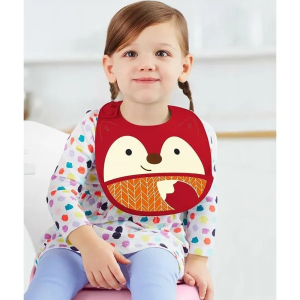 Skip Hop Zoo Fold & Go Silicone Bib - Fox Best
