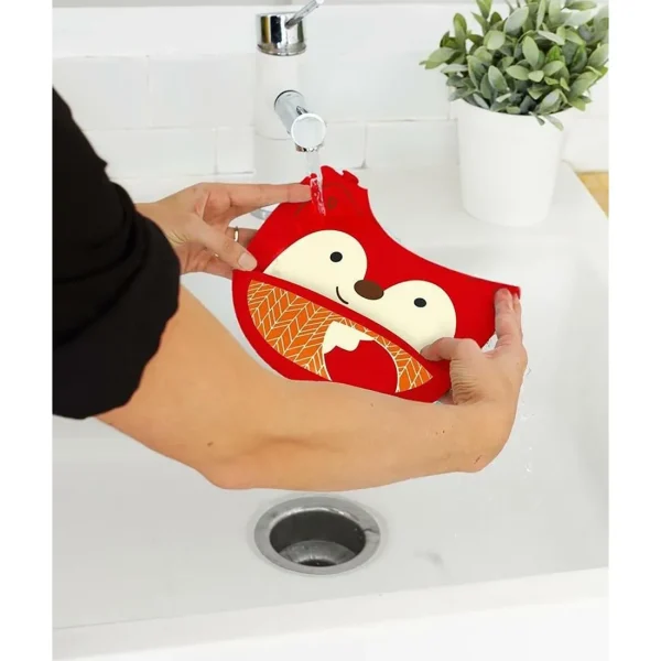 Skip Hop Zoo Fold & Go Silicone Bib - Fox Best