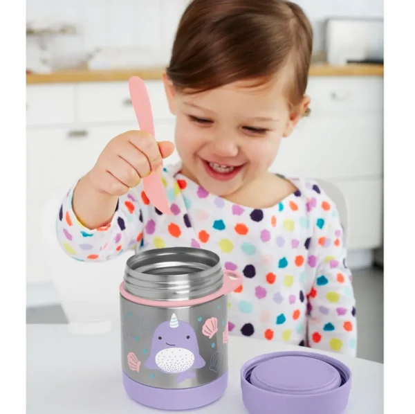 Skip Hop Zoo Insulated Little Kid Food Jar - Narwhal Hot
