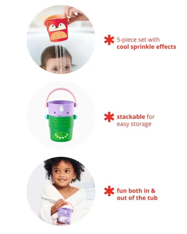 Skip Hop Zoo Stack & Pour Buckets Baby Bath Toy Online