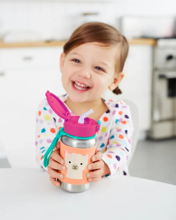 Skip Hop Zoo Stainless Steel Straw Bottle - Llama Sale